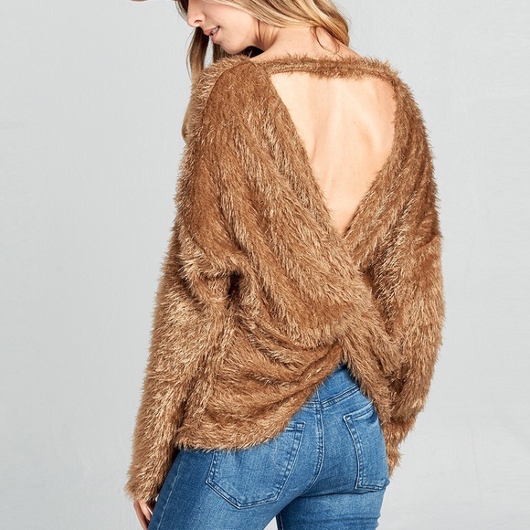 NWT• Reversible Latte Knotted Sweater•MADE IN 🇺🇸 - Picture 6 of 8